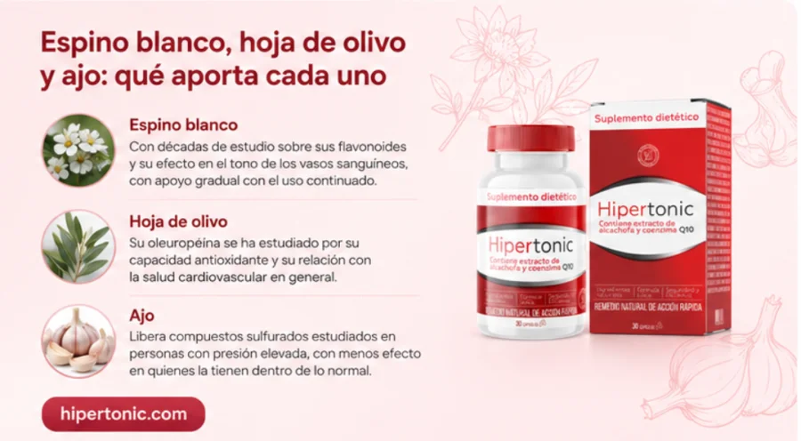 Espino blanco, hoja de olivo y ajo, ingredientes de {{OFFER_NAME}}